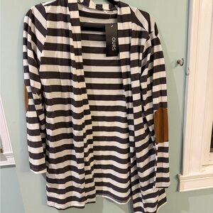 OURS Black and White Striped Women's Cardigan